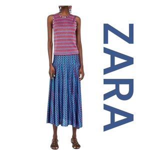 ZARA KNIT Jacquard Print Set, Both Pieces Size M.